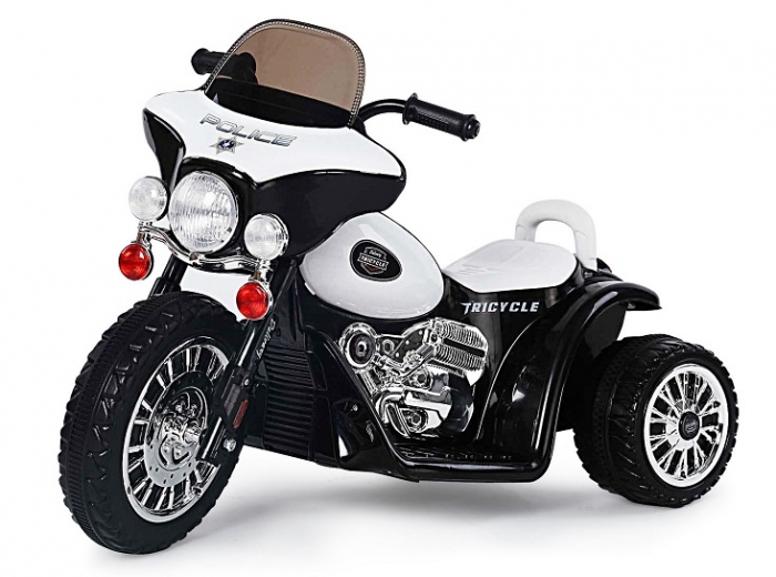Kindermotorrad mit Akku Modell Police/Schwarz